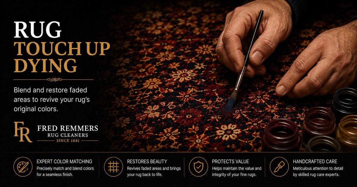 Rug Touch-Up Dyeing at Fred Remmers Rug Cleaners — restores faded colors since 1881
